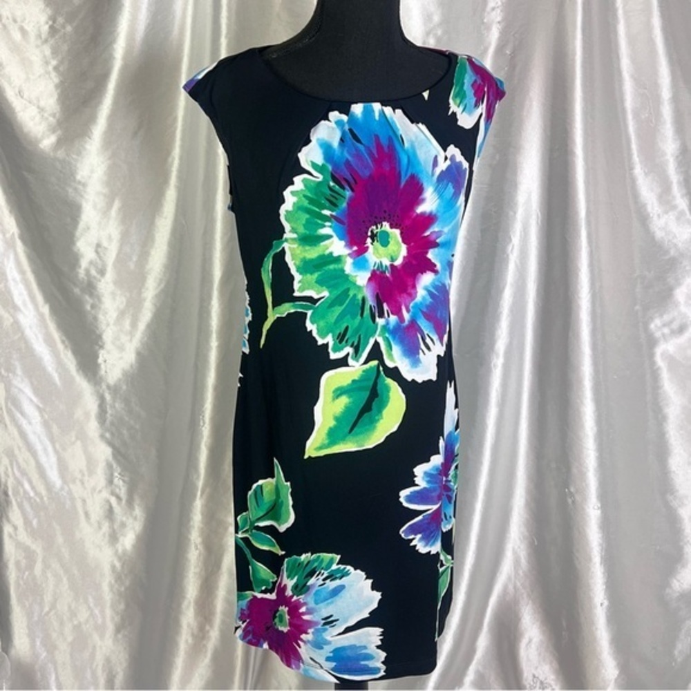 Studio London Times Sleeveless Floral Knee-Length Dress Size 4